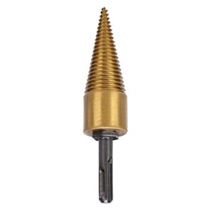 Drill Screw Cone Wood，Firewood Split Drill Bit Round Shank High Speed Steel Wood Cone Punch Accessories 32mm