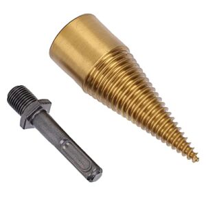 Drill Screw Cone Wood，Firewood Split Drill Bit Round Shank High Speed Steel Wood Cone Punch Accessories 32mm