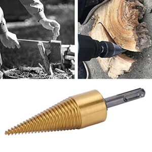 Drill Screw Cone Wood，Firewood Split Drill Bit Round Shank High Speed Steel Wood Cone Punch Accessories 32mm