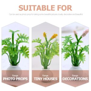 VOSAREA 7pcs Doll House Potted Plant Miniature Mini Verse Make It Mini Food Artificial Bonsai Decor Desk Topper Mini Foods Floral Decorations Mini House Prop Flowers Child Plastic Indoor