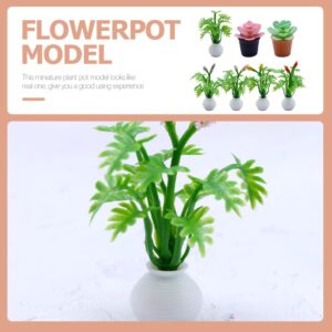 VOSAREA 7pcs Doll House Potted Plant Miniature Mini Verse Make It Mini Food Artificial Bonsai Decor Desk Topper Mini Foods Floral Decorations Mini House Prop Flowers Child Plastic Indoor