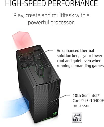 HP Newest Pavilion TG01 Gaming Desktop PC, Intel 6-Core i5-10400F Upto 4.3GHz, 64GB RAM, 512GB PCIe SSD, NVIDIA GeForce RTX 3060 12GB GDDR6, WiFi, Windows 11 Pro + Keyboard & Mouse, HDMI Cable