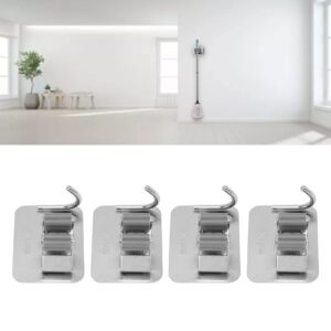 Atyhao Mop Broom Holder, 4Pcs Mop Holder Wall Mounted Heavy Duty Broom Gripper Holders Organizers Clips Hanger Brush Storage Rack for Bathroom, Kitchen, Office, Closet, Garden Garage