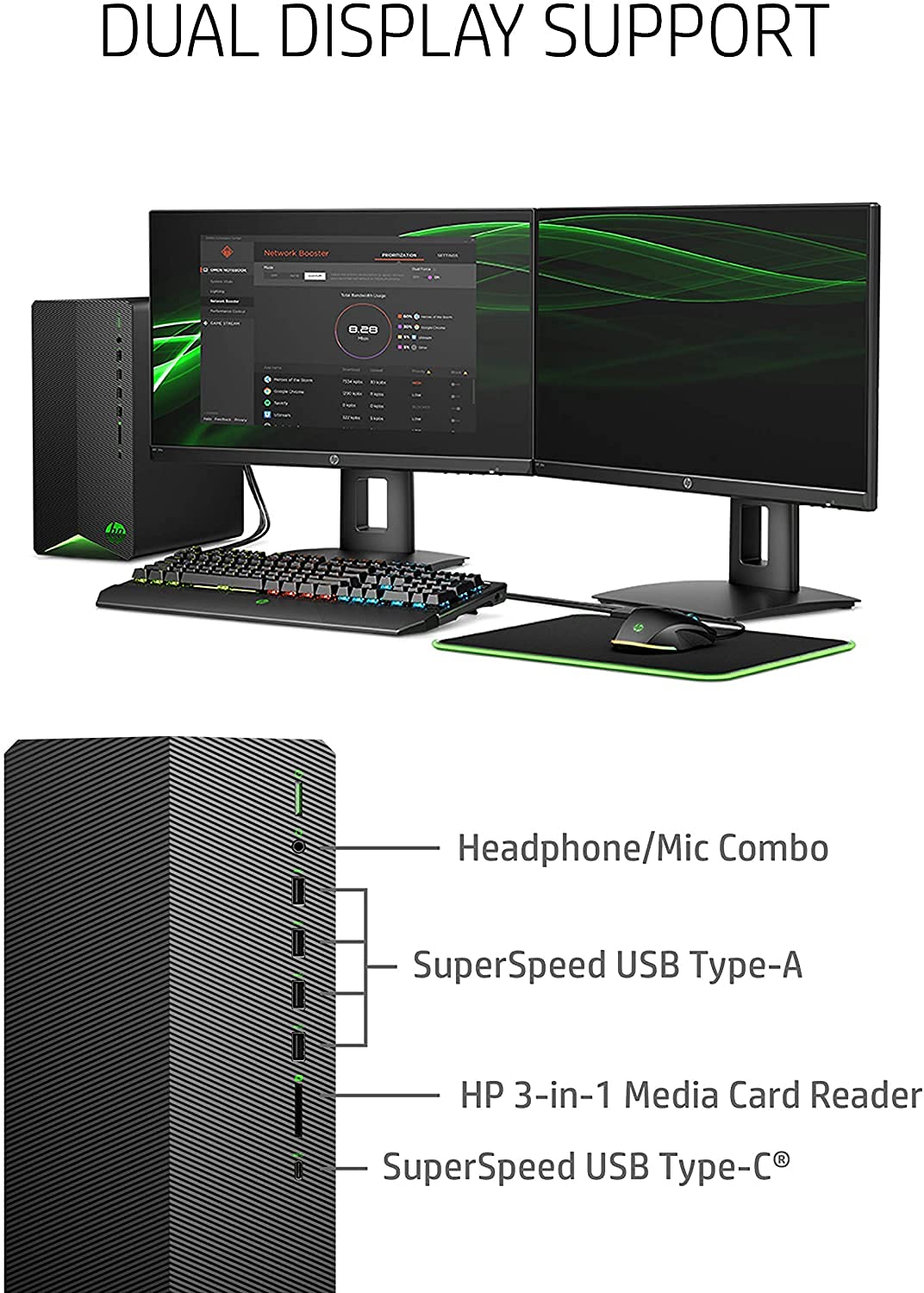 HP Newest Pavilion TG01 Gaming Desktop PC, Intel 6-Core i5-10400F Upto 4.3GHz, 16GB RAM, 256GB PCIe SSD, NVIDIA GeForce RTX 3060 12GB GDDR6, WiFi, Windows 11 Pro + Keyboard & Mouse, HDMI Cable