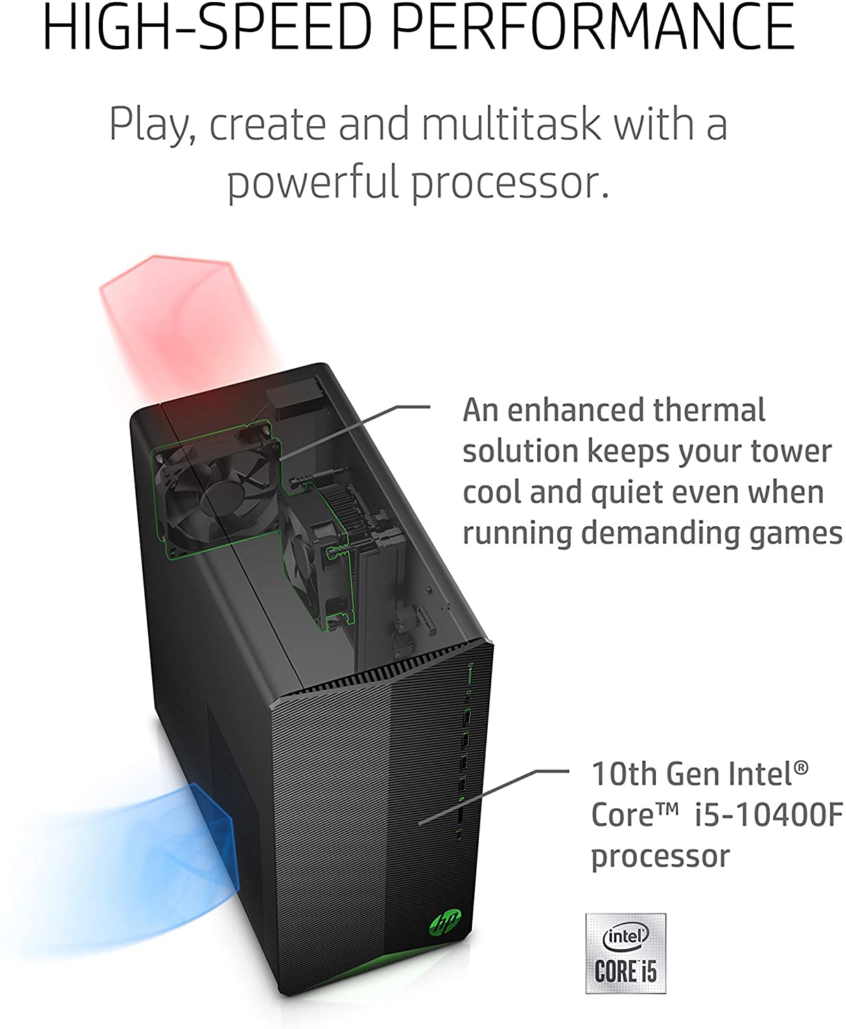 HP Newest Pavilion TG01 Gaming Desktop PC, Intel 6-Core i5-10400F Upto 4.3GHz, 16GB RAM, 256GB PCIe SSD, NVIDIA GeForce RTX 3060 12GB GDDR6, WiFi, Windows 11 Pro + Keyboard & Mouse, HDMI Cable