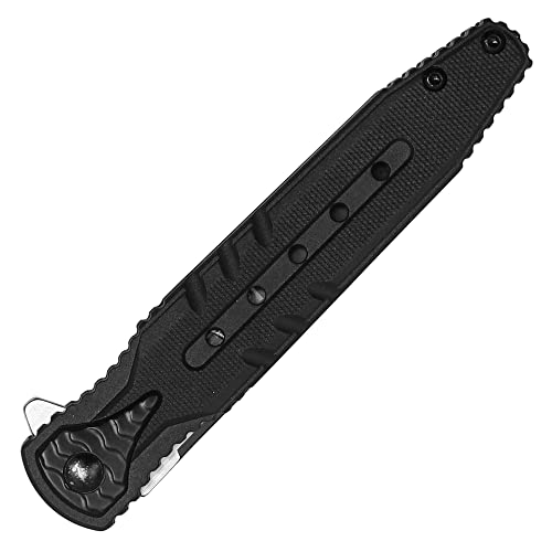 Buckshot Knives 8" Overall Spring Assisted Folding Pocket Knife With Nylon Fiber Handle (PML206BK)