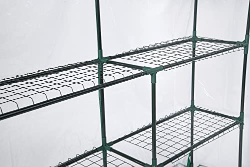 Miracle-Gro 4'8" x 4'8" x 6'5" All-Season Small Walk-in Greenhouse with 8 Wire Shelves for Outdoors, Easy-Access and Durable, Translucent