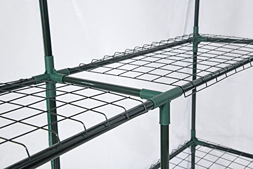 Miracle-Gro 4'8" x 4'8" x 6'5" All-Season Small Walk-in Greenhouse with 8 Wire Shelves for Outdoors, Easy-Access and Durable, Translucent