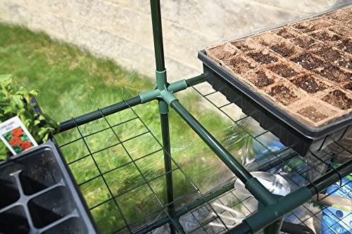 Miracle-Gro 4'8" x 4'8" x 6'5" All-Season Small Walk-in Greenhouse with 8 Wire Shelves for Outdoors, Easy-Access and Durable, Translucent