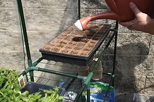 Miracle-Gro 4'8" x 4'8" x 6'5" All-Season Small Walk-in Greenhouse with 8 Wire Shelves for Outdoors, Easy-Access and Durable, Translucent