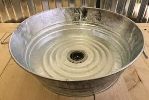 galvanized wash-pan sink (small round)