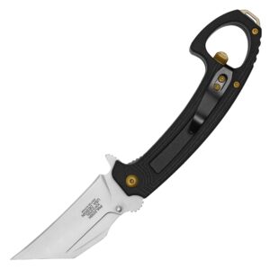 Buckshot Knives 7.5" Overall Spring Assisted Wharncliffe Blade Folding Pocket Knife Nylon Fiber Handle (PML203BK)