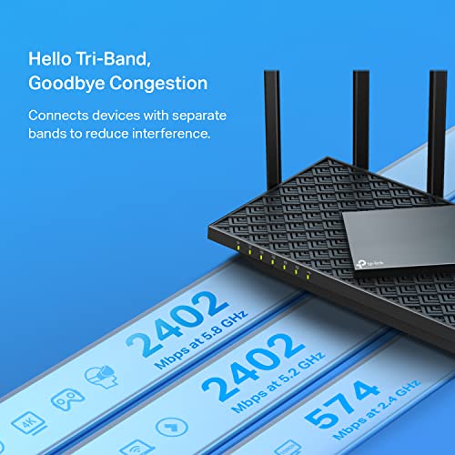 TP-Link AX5400 Tri-Band WiFi 6 Router (Archer AX75)- Gigabit Wireless Internet Router, ax Router for Streaming and Gaming, VPN Router, OneMesh, WPA3 (Renewed)