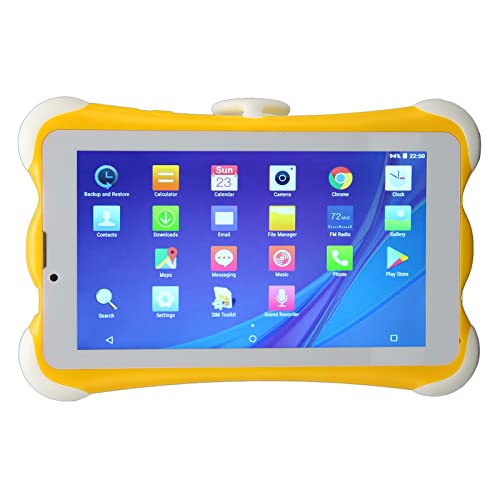 WiFi Kids Tablet, Yellow HD Display Eye Protection Kids Tablet 3GB+32GB for Reading (US Plug)