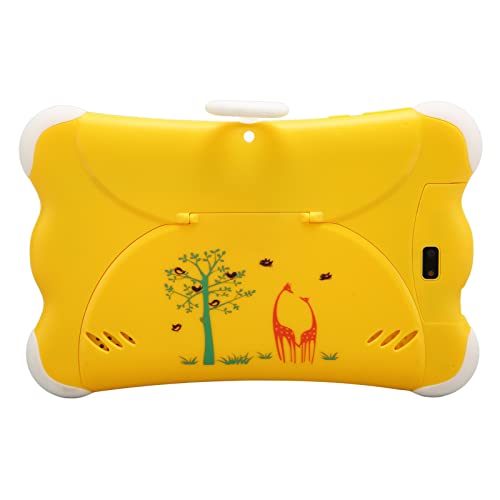 WiFi Kids Tablet, Yellow HD Display Eye Protection Kids Tablet 3GB+32GB for Reading (US Plug)