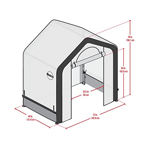 Miracle-Gro 6' x 4' x 6' All-Season Indoor/Outdoor Backyard Garden Greenhouse and Compact Waterproof Plant Shelter, Translucent