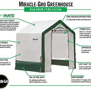 Miracle-Gro 6' x 4' x 6' All-Season Indoor/Outdoor Backyard Garden Greenhouse and Compact Waterproof Plant Shelter, Translucent