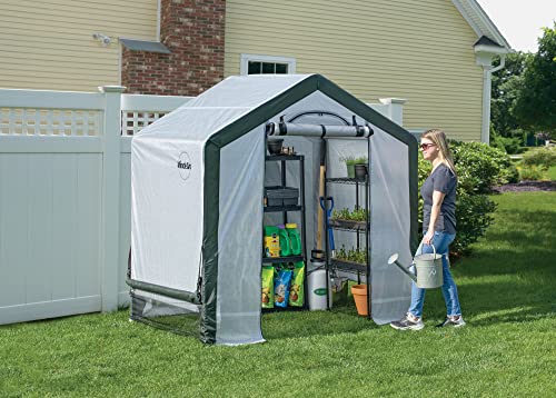 Miracle-Gro 6' x 4' x 6' All-Season Indoor/Outdoor Backyard Garden Greenhouse and Compact Waterproof Plant Shelter, Translucent