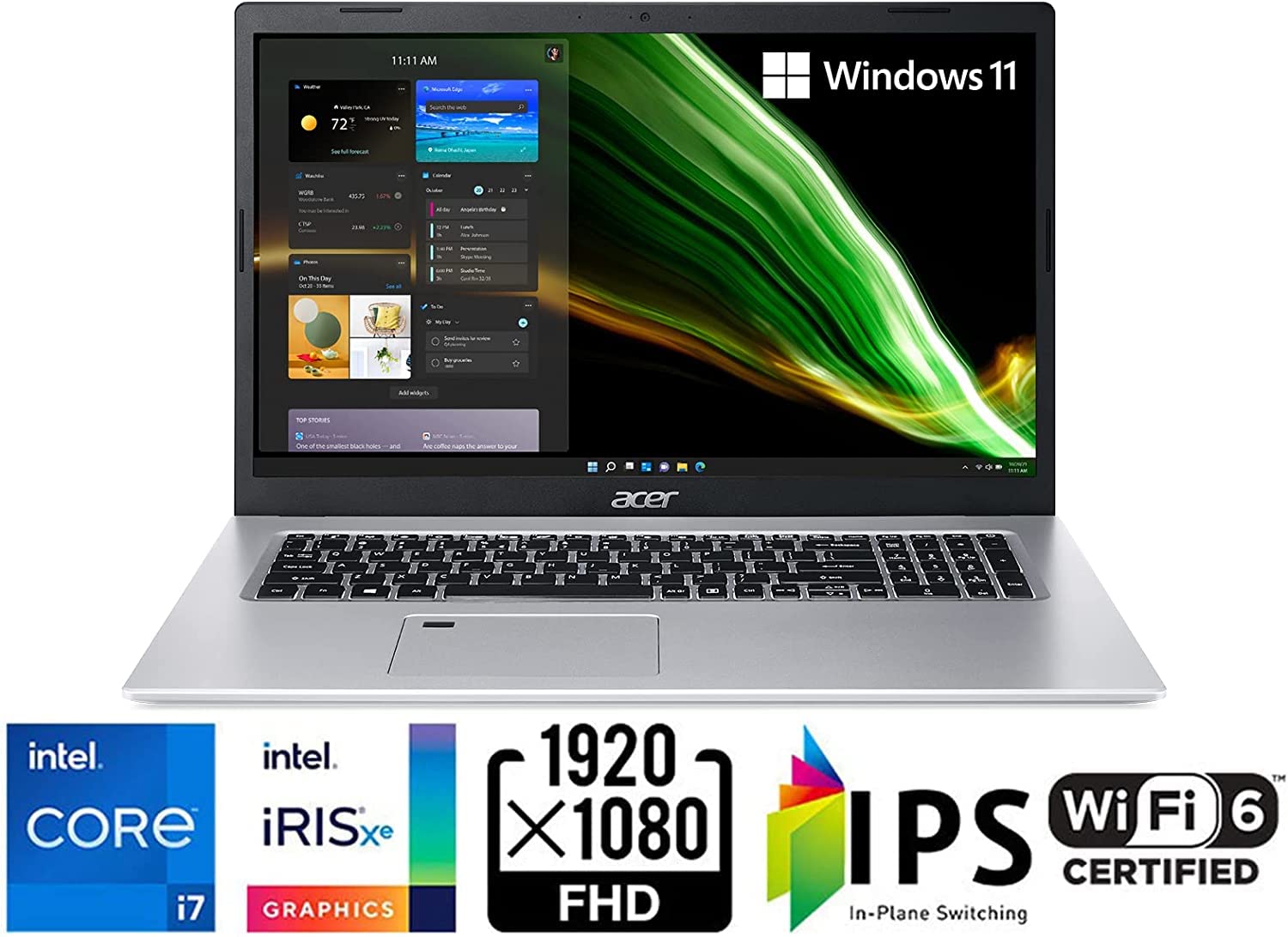 acer Aspire 5 15.6" FHD IPS Laptop for Student & Business, 11th Gen Intel i3-1115G4 Upto 4.1GHz (Beat i5-1035G4), WiFi 6, Amazon Alexa, Windows 11 S (8GB|128GB SSD)