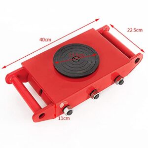 LYNICESHOP Industrial Machinery Mover, Heavy Duty Machine Dolly Skate Machinery Roller Mover Cargo Trolley Machinery Moving Skate for Moving Equipment 8Ton Red