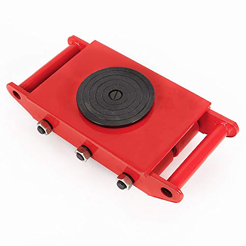 LYNICESHOP Industrial Machinery Mover, Heavy Duty Machine Dolly Skate Machinery Roller Mover Cargo Trolley Machinery Moving Skate for Moving Equipment 8Ton Red