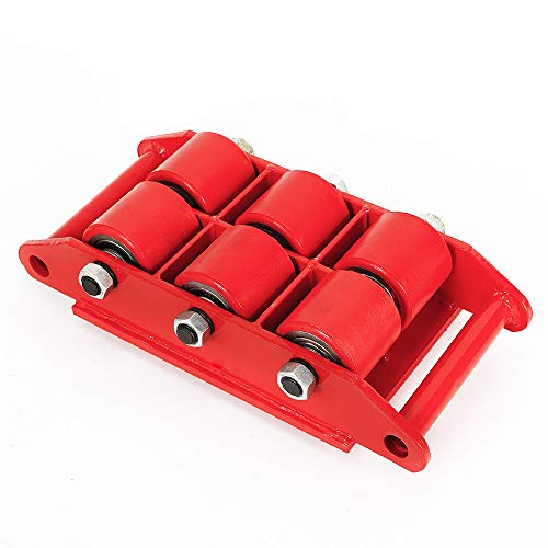 LYNICESHOP Industrial Machinery Mover, Heavy Duty Machine Dolly Skate Machinery Roller Mover Cargo Trolley Machinery Moving Skate for Moving Equipment 8Ton Red