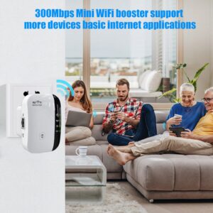 WiFi Extenders Signal Booster for Home, WiFi Repeater, Wireless Internet Repeater, Long Range Wireless Internet Repeater and Signal Amplifier with Ethernet Port, Access Point, Easy to Set Up