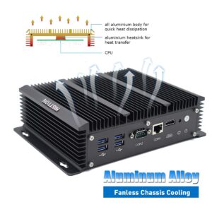 HISTTON Mini PC Firewall Router, 6 NIC Firewall 2.5GbE, Fanless Mini PC Core i7-10810U 8GB DDR4 128GB SSD, Hardware Firewall for Networks/Gateway Router, Mini Desktop Computer, RS232 COM/USB3.0/HD