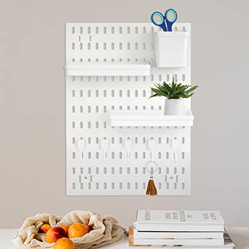 LIFKOME Peg Board Rack Door Back Pegboard Wood Panels for Wall Pegboard Wall Panel Kits Craft Organizer Room Organizers Home Tools Pegboard Storage Rack Login White Plastic Office Bracket