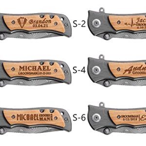 JulStar Groomsmen Proposal Gifts, Personalized Knife for Groomsmen with Box,Groomsmen Knives,Groomsman Gifts for Weddings, Custom Best Man Gifts, Bachelor Gifts For Men