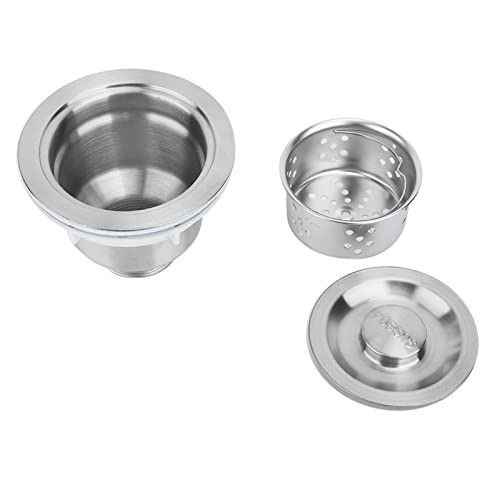 yaogohua Stainless Steel Kitchen Sink Drain Strainer Stopper, Sink Drainer Wire Drain Filter Sewer Accessories Anti Clogging Micro Perforation Holes