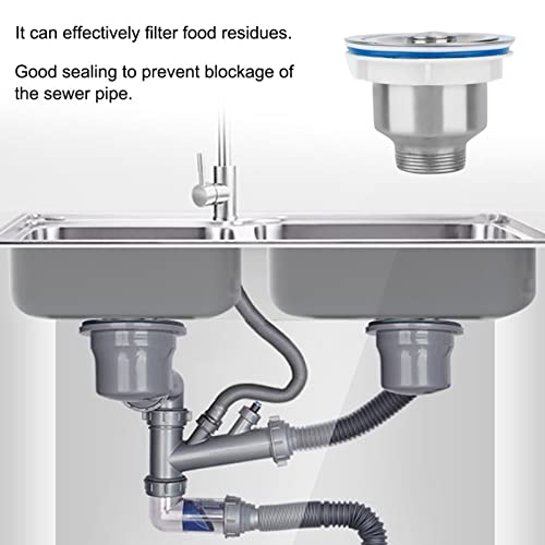 yaogohua Stainless Steel Kitchen Sink Drain Strainer Stopper, Sink Drainer Wire Drain Filter Sewer Accessories Anti Clogging Micro Perforation Holes