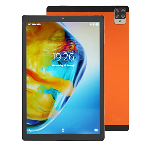 ciciglow 10 Inch IPS Tablet, Cheap Tablet for Kids, 4GB RAM 64GB ROM, 5MP+8MP Camera, 8 Core CPU, 5G WiFi, 5000mAh, GPS, Bluetooth (Orange)