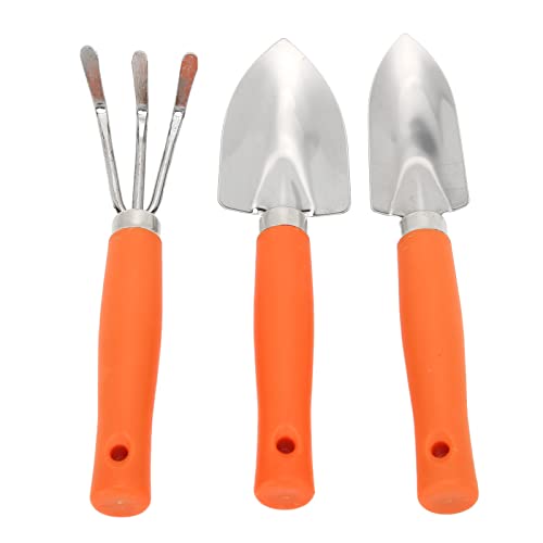 Uxsiya Gardening Tool Set, Garden Hand Tools Orange Narrow Shovel Practical Stainless Steel for Bonsai Pl