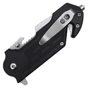 Buckshot Knives 6" Overall Spring Assisted Survival Folding Pocket Knife With Nylon Fiber Aluminum Handle (PWT391BK)