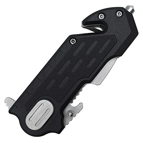 Buckshot Knives 6" Overall Spring Assisted Survival Folding Pocket Knife With Nylon Fiber Aluminum Handle (PWT391BK)