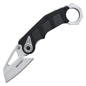 buckshot knives 7.75" overall spring assisted survival folding pocket knife with stainless steel and nylon fiber handle (pwt401bk)