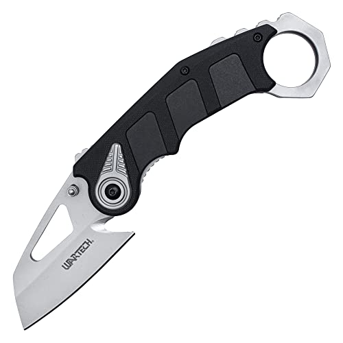 Buckshot Knives 7.75" Overall Spring Assisted Survival Folding Pocket Knife With Stainless Steel And Nylon Fiber Handle (PWT401BK)