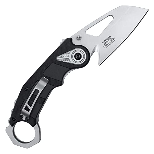 Buckshot Knives 7.75" Overall Spring Assisted Survival Folding Pocket Knife With Stainless Steel And Nylon Fiber Handle (PWT401BK)