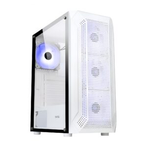 Fast Gaming Computer Desktop Gaming PC RGB AMD Ryzen 5 5600G 12 Core Logical 4.4GHz with AMD Radeon Graphics 16GB DDR4 500GB SSD Windows 10, White