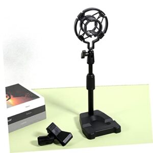 Mikinona microphone stand cell phone kickstand desktop phone holder stand desk shelf stand desk mic rack podcast mic stand microphone fix stands microphone holders snowball plastic lifting