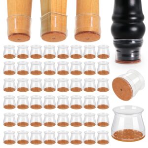 ansible 48 pcs chair leg floor protectors, furniture felt pads silicone covers caps for chairs,chair leg protectors for hardwood floors (large fit:1.3''-2'')