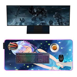 mouse pads sexy anime girl butt rgb large mouse pad gamer computer led backlit keyboard gaming accessories desks 35.43 inch x15.74 inch -a5