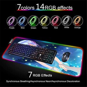 Mouse Pads Sexy Anime Girl Butt RGB Large Mouse Pad Gamer Computer LED Backlit Keyboard Gaming Accessories Desks 35.43 inch x15.74 inch -A5