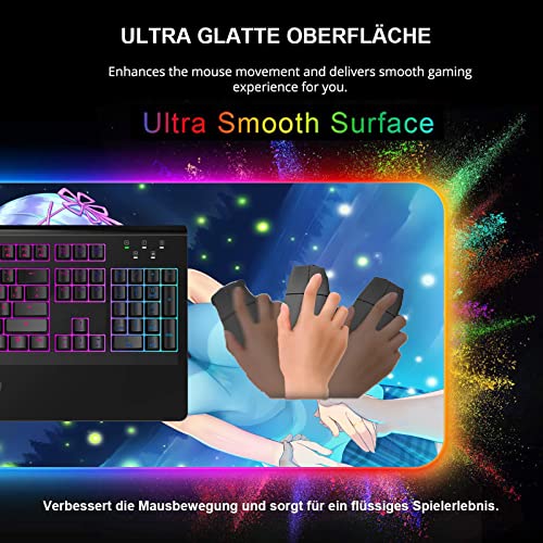 Mouse Pads Sexy Anime Girl Butt RGB Large Mouse Pad Gamer Computer LED Backlit Keyboard Gaming Accessories Desks 35.43 inch x15.74 inch -A5