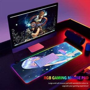 Mouse Pads Sexy Anime Girl Butt RGB Large Mouse Pad Gamer Computer LED Backlit Keyboard Gaming Accessories Desks 35.43 inch x15.74 inch -A5