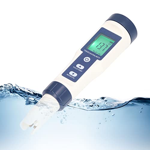 5-in-1 Digital Water Quality Meter with Backlit, PH Salinity Temperature TDS EC Tester for Drinking Water, Aquaculture, and Swimming Pools