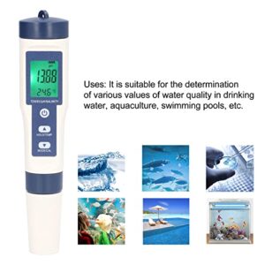 5-in-1 Digital Water Quality Meter with Backlit, PH Salinity Temperature TDS EC Tester for Drinking Water, Aquaculture, and Swimming Pools