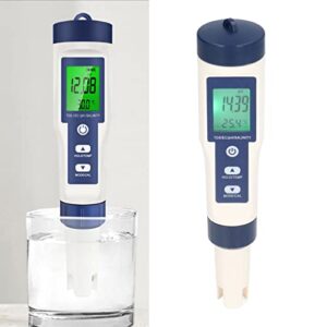 5-in-1 Digital Water Quality Meter with Backlit, PH Salinity Temperature TDS EC Tester for Drinking Water, Aquaculture, and Swimming Pools