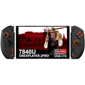 onexplayer 2 pro [amd ryzen 7 7840u] 8.4 inches 5 in 1 handheld pc video game console one x player 2 portable win 11 home os laptop 2560x1600 mini pocket tablet pc (black, amd r7 7840u-32gb+2tb)